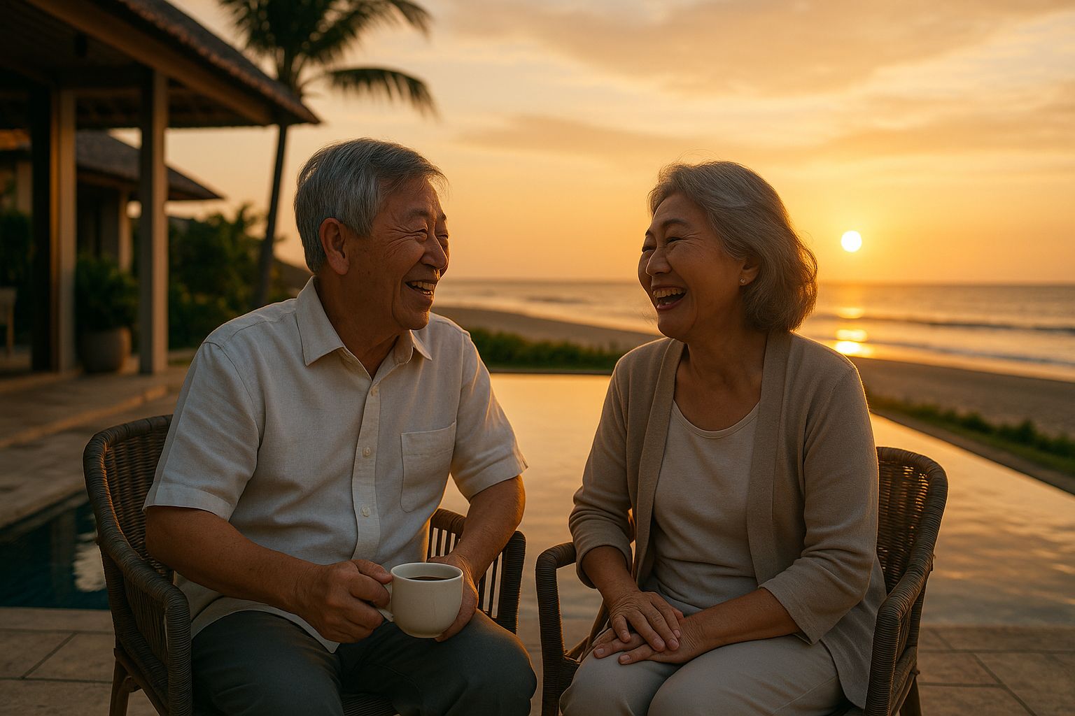 Contemplative older couple reflecting on their future